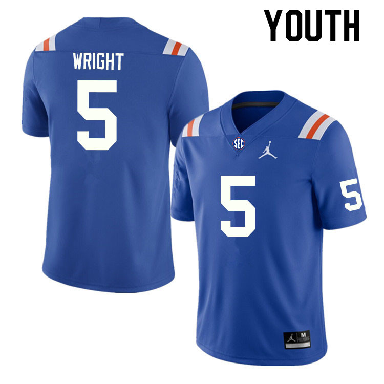 Youth #5 Nay'Quan Wright Florida Gators College Football Jerseys Sale-Throwback
